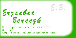 erzsebet bereczk business card